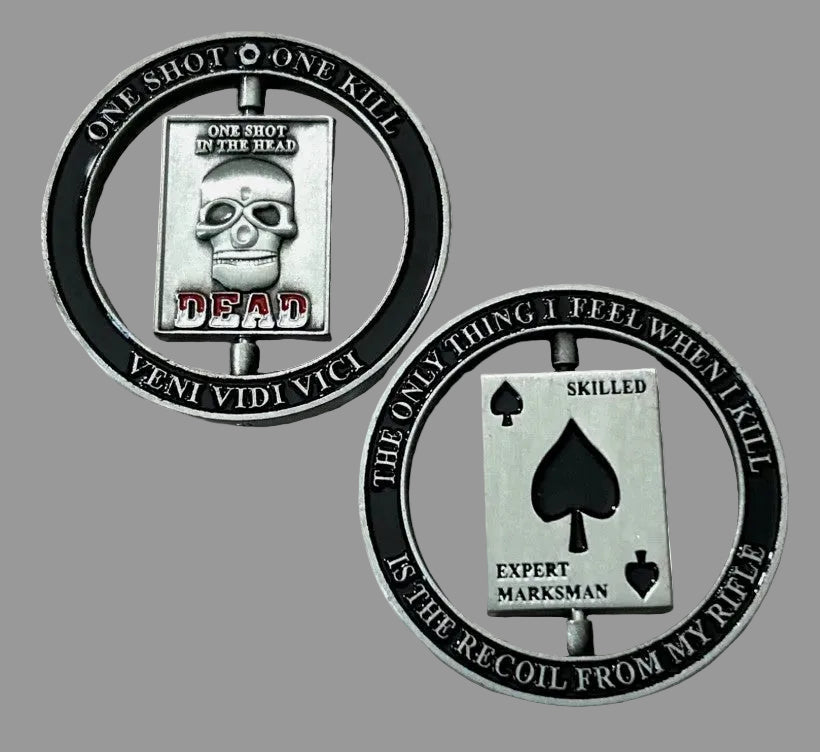 1-5 PCS Sniper Spinner Coin-Custom Designed-Large 1.75"-One Shot One Kill