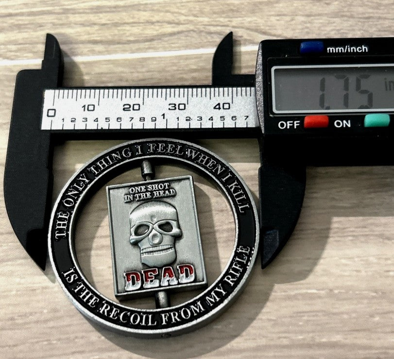 1-5 PCS Sniper Spinner Coin-Custom Designed-Large 1.75"-One Shot One Kill