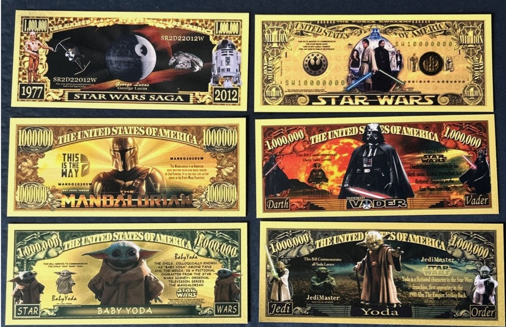 WHOLESALE ONLY-10 SETS STAR WARS 6PC $1M SET
