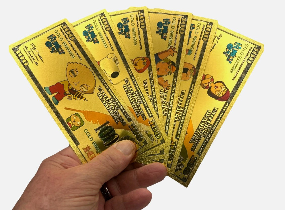 Family Guy Gold Foil Banknote Set – 6 Characters with Certificate-💥SOCIAL MEDIA DEALS!