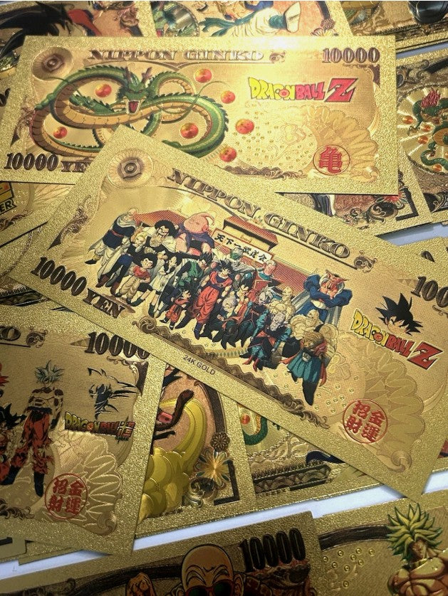 Dragon Ball Z 24K Gold Foil Banknote Set of 45 + COA – Social Media Deal