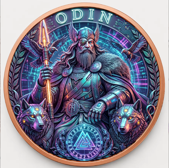 Odin Allfather Norse Mythology Series – 1 oz .999 Fine Copper Round High Relief (Roll of 20) – 5 UV Color Designs