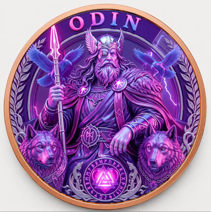 Odin Allfather Norse Mythology Series – 1 oz .999 Fine Copper Round High Relief (Roll of 20) – 5 UV Color Designs