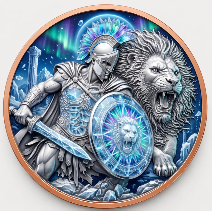 Spartan Warrior & Lion Greek Mythology Series – 1 oz .999 Fine Copper Round 40mm – Roll of 20 – Choose Your Color Design