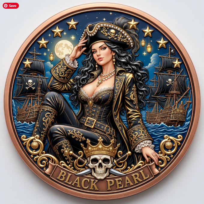 Black Pearl – 1 Troy Oz .999 Copper Round (Roll of 20)