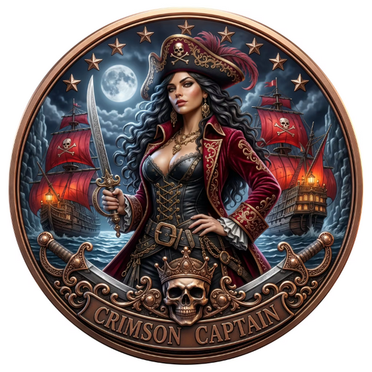 Crimson Captain – 1 Troy Oz .999 Copper Round (Roll of 20)