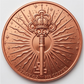 Raven Knight 1 Troy Oz .999 Copper Round – Reverse (Fixed Back, Crown Key design)