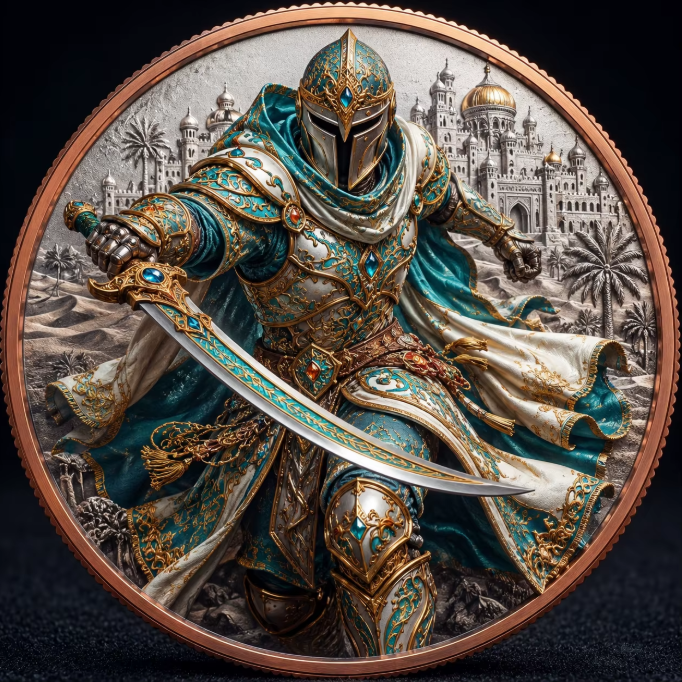 Desert Sultan 1 Troy Oz .999 Copper Round – Obverse