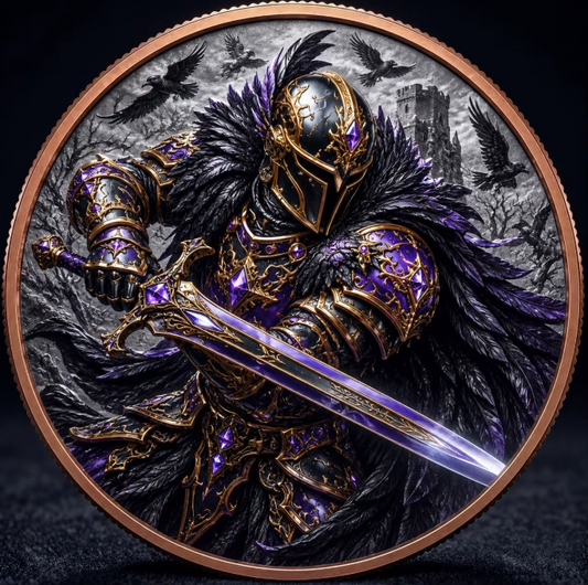 Raven Knight 1 Troy Oz .999 Copper Round – Obverse