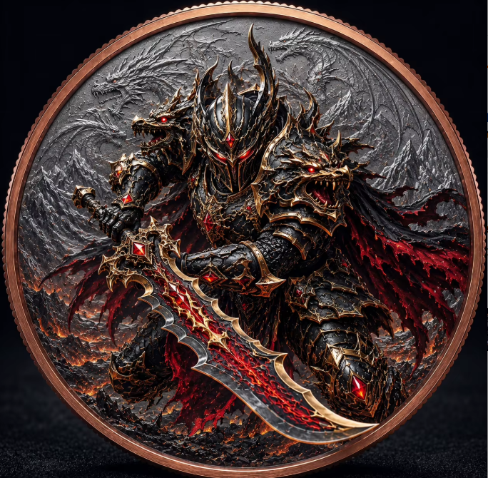 Dragon Knight 1 Troy Oz .999 Copper Round – Obverse