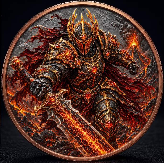 Magma Warlord 1 Troy Oz .999 Copper Round – Obverse