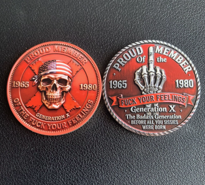 50-Pack Generation X Proud Member 40 mm Challenge Coins – Red & Black