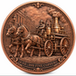 Horse-drawn steam fire engine copper coin