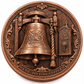 Firehouse bell and vintage fire alarm copper coin