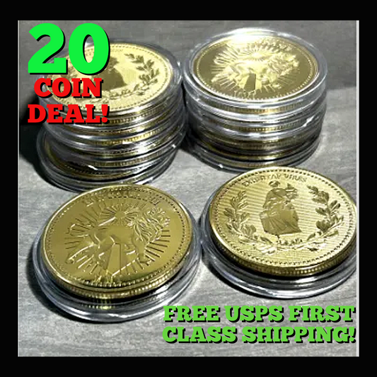 USA JOHN WICK Continental Gold Coin LOT OF 20-GREAT DEAL!