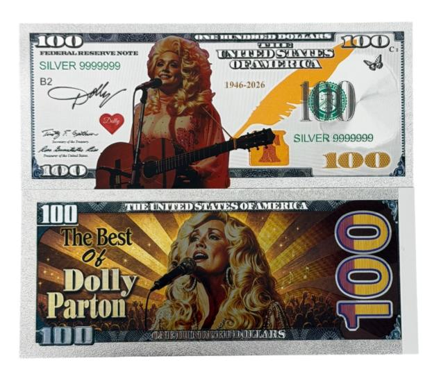 The Best of Dolly Parton Silver Novelty Collectible Bill | 20 Pack