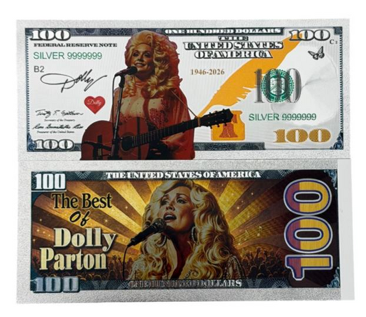 The Best of Dolly Parton Silver Novelty Collectible Bill | 20 Pack