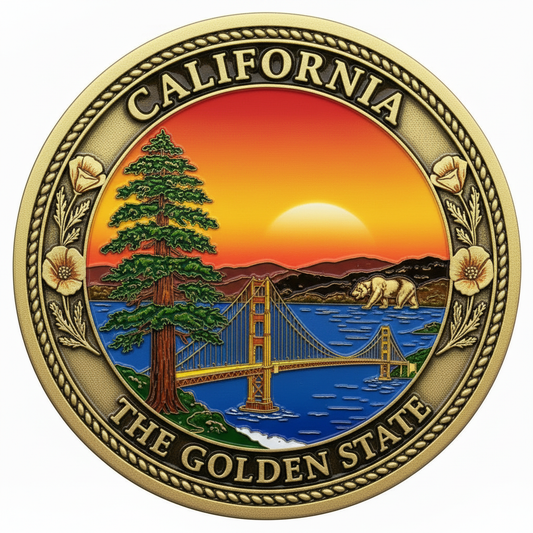 California — The Golden State Challenge Coin