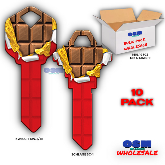 Chocolate Bar 10 PACK House Key Blank for KWIKSET OR SCHLAGE