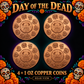Day of the Dead 4-Piece Colorized Copper Coin Set – 1 oz .999 Fine Copper Each