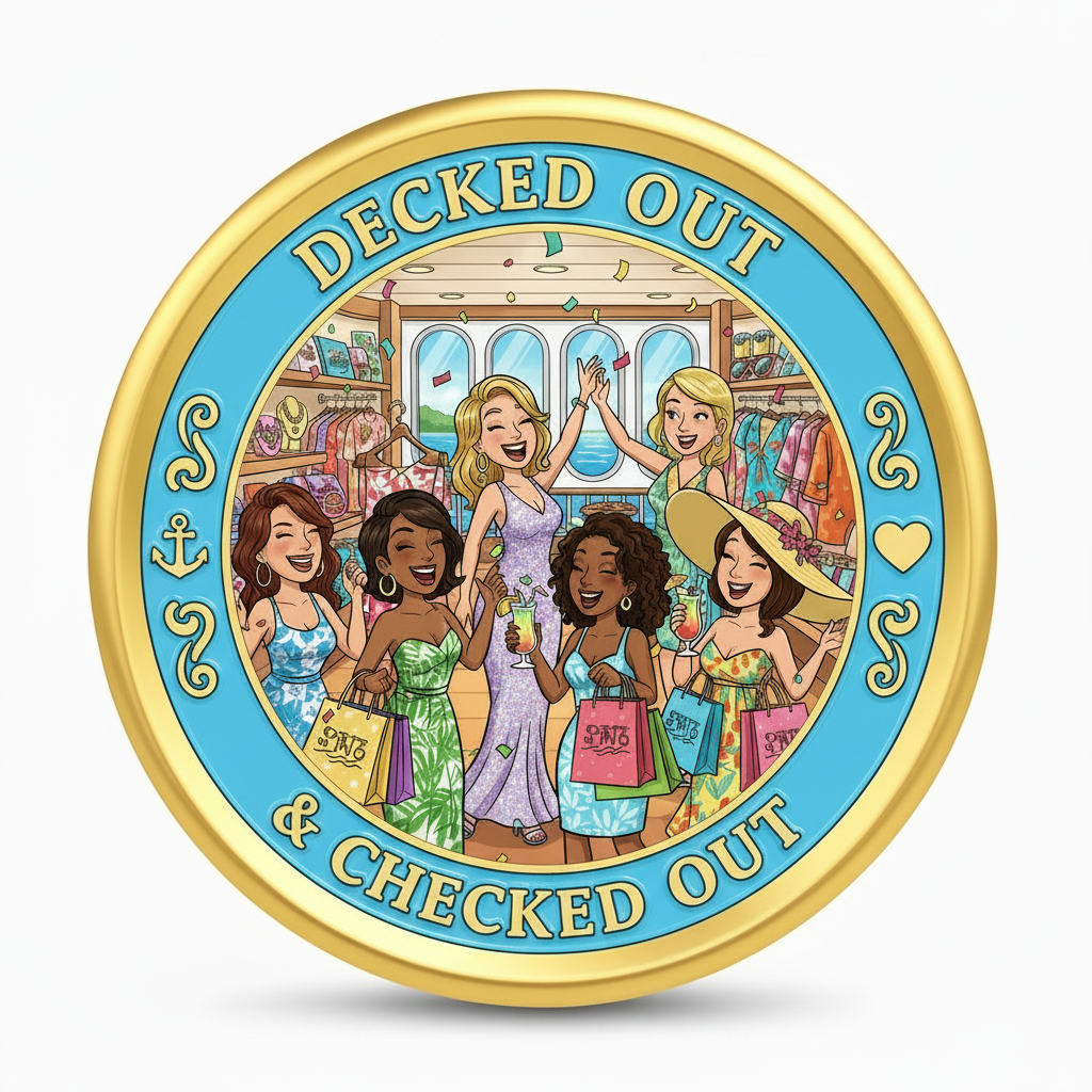 Port of Call Shopping Time! - Decked Out & Checked Out Cruise Challenge Coin (40mm)(TBA)