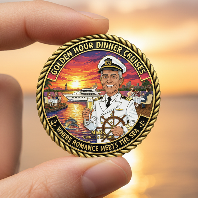 Golden Hour Dinner Cruises Coin in Hand