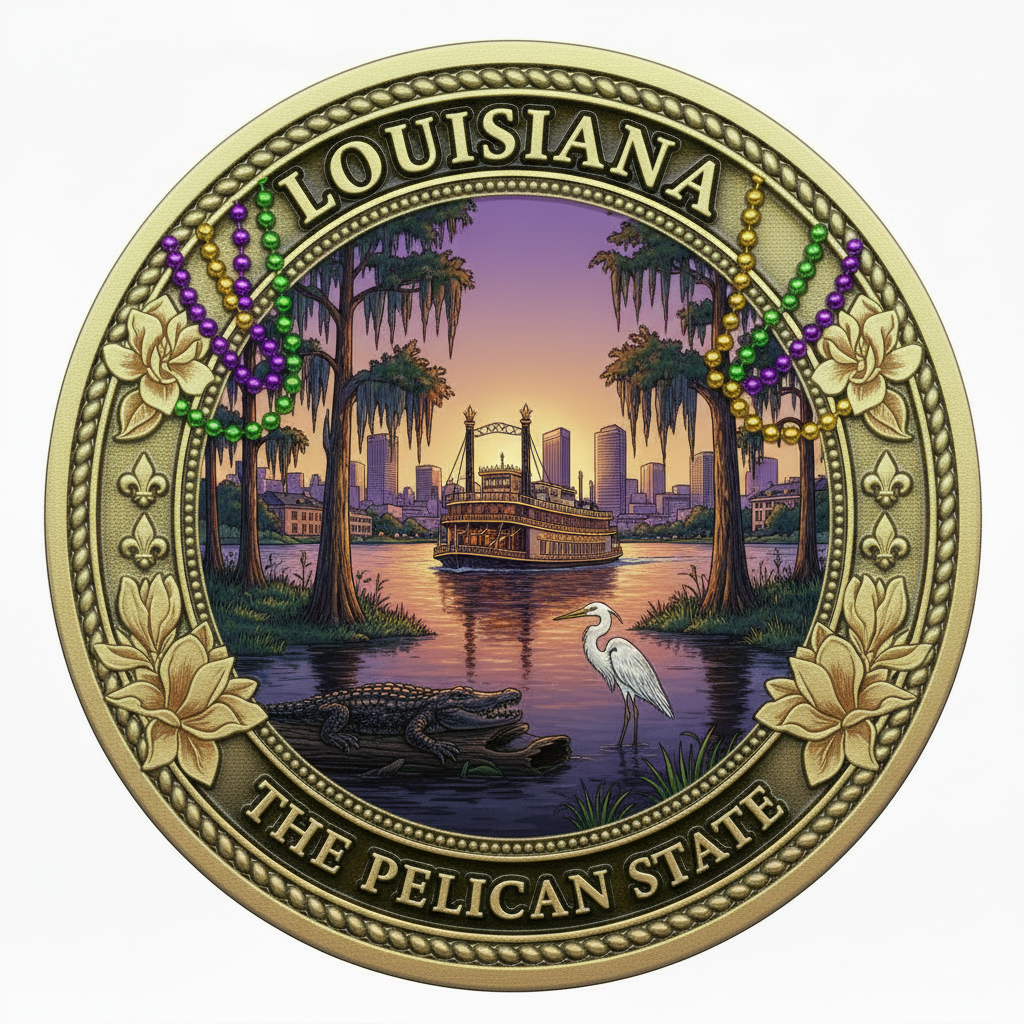 Louisiana — The Pelican State Challenge Coin