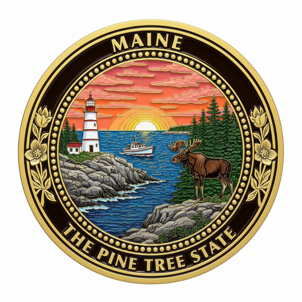 Maine — The Pine Tree State Challenge Coin