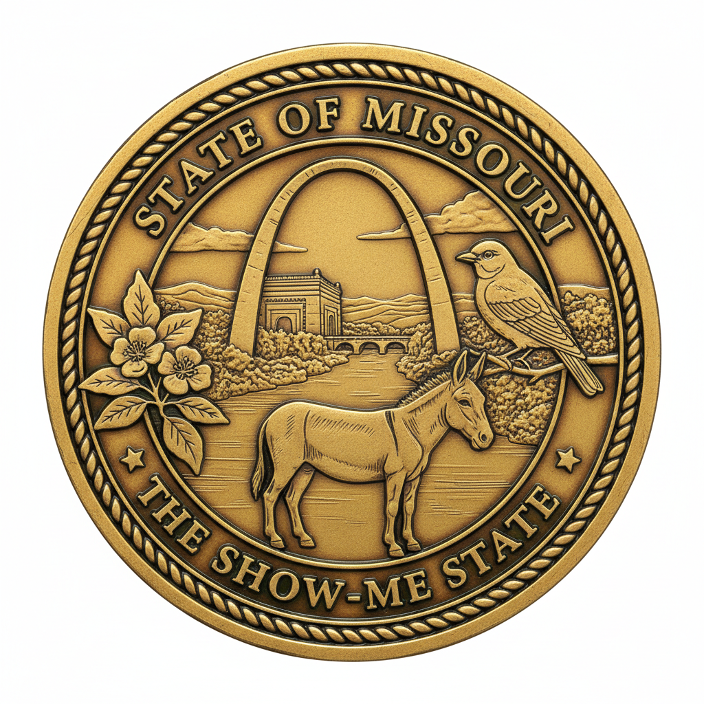 Missouri State Challenge Coin - Antique Gold