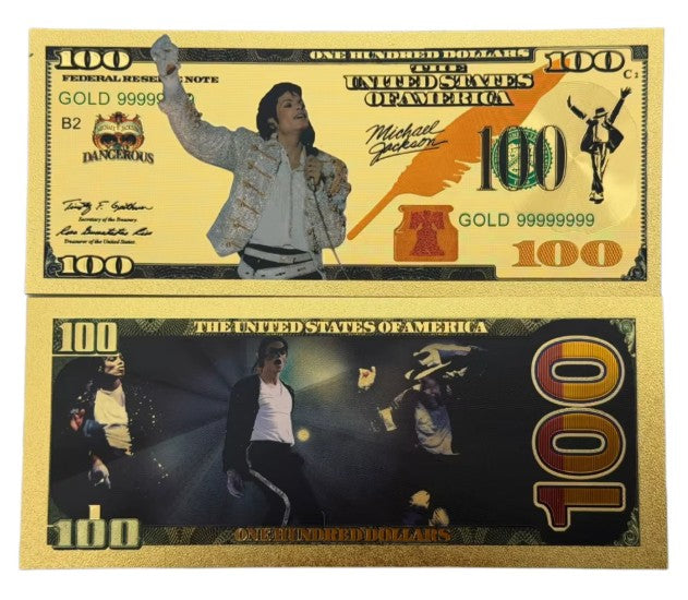 Michael Jackson 24k Gold Foil Banknotes 10 Packs-3 styles