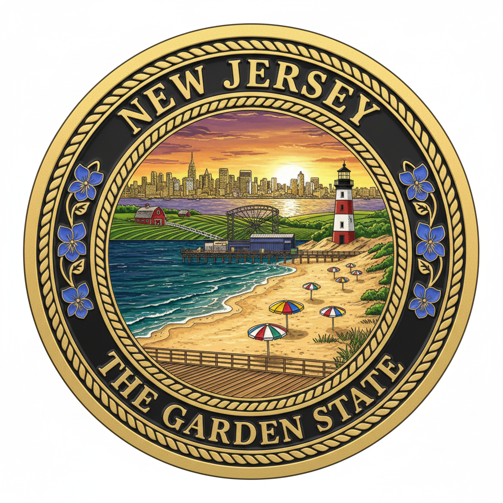 New Jersey — The Garden State Challenge Coin