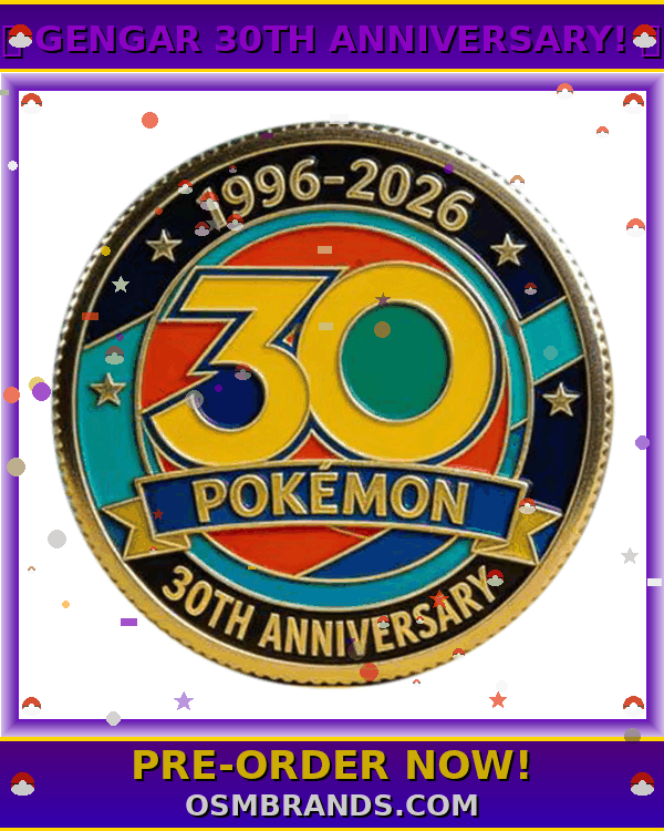 WHOLESALE ONLY-30 PCS. Pokemon 30th Anniversary Gengar "Terror in the Shadows" Commemorative Coin (1996-2026)