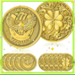 Good Luck 777 Eagle Challenge Coin – Four Leaf Clover Gold Coin or Golf Ball Markers(6 OR 12 Pack)