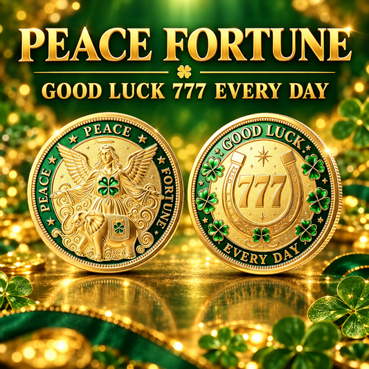 Peace Fortune / Good Luck 777 Challenge Coins – 10 Pack