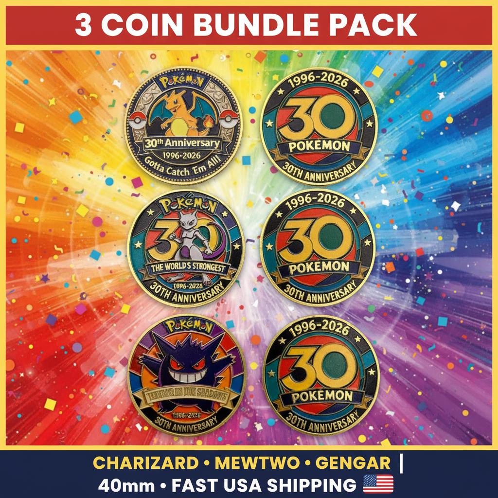 Pokemon 3 Coin Bundle - Photo on Burst Background