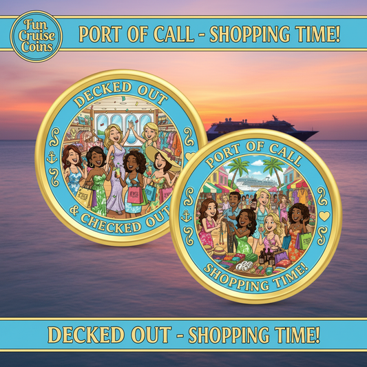 Port of Call Shopping Time - Fun Cruise Coins Cover