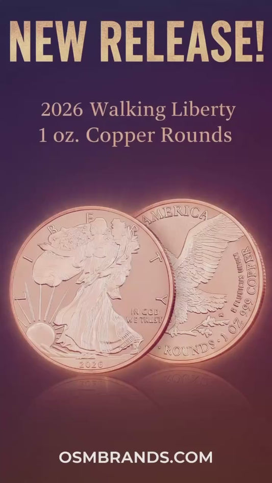 2026 1 oz Walking Liberty Copper Round | Minimum Order 50 Units