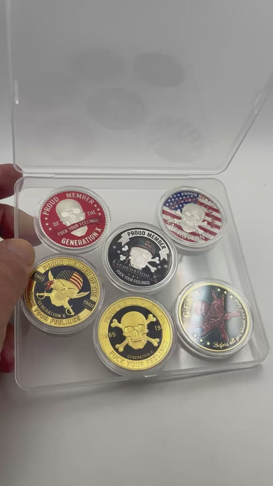 Generation X 6 Skull Coin Lot with box