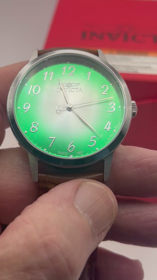 Invicta Men's Green Celestial Watch Leather Strap – Model 50457 / 233422
