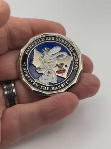 Fairchild AFB Survival School Challenge Coin – I Survived the Rabbit