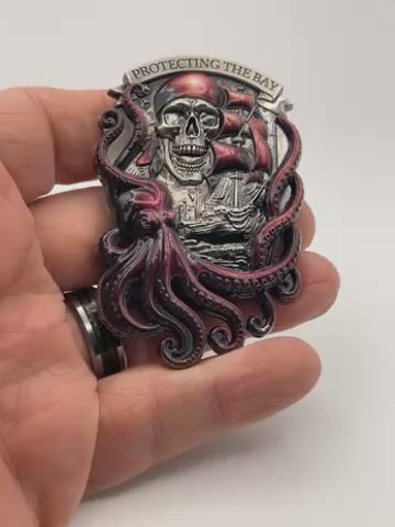 Florida Dept. of Alcoholic Beverages & Tobacco – Special Agent Challenge Coin – RARE Kraken Pirate Design