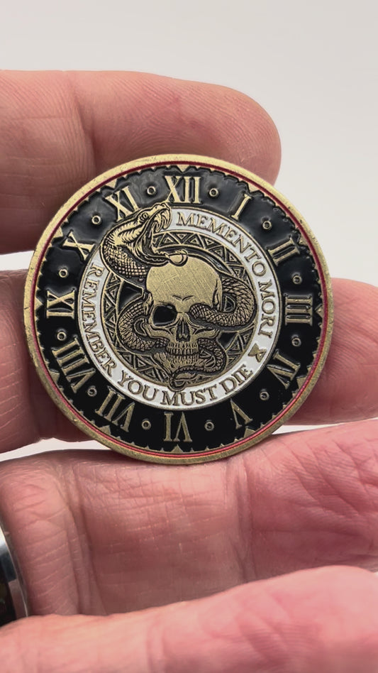 💥$3.99 DEAL-MEMENTO MORI/VIVERE 1.5" Challenge Coin/Golf Ball Markers