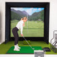 SimBox Golf Simulator Enclosure - 7 sizes, Pro + Impact Screen and Frame INCLUDES FREE SIDE BARRIERS