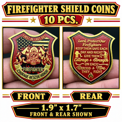 Firefighter Challenge Coin — Courage, Rescue, Honor 10/20 PACKS