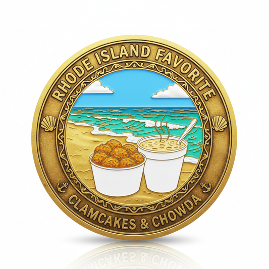 Rhode Island Favorite - Clamcakes & Chowda Beach Coin