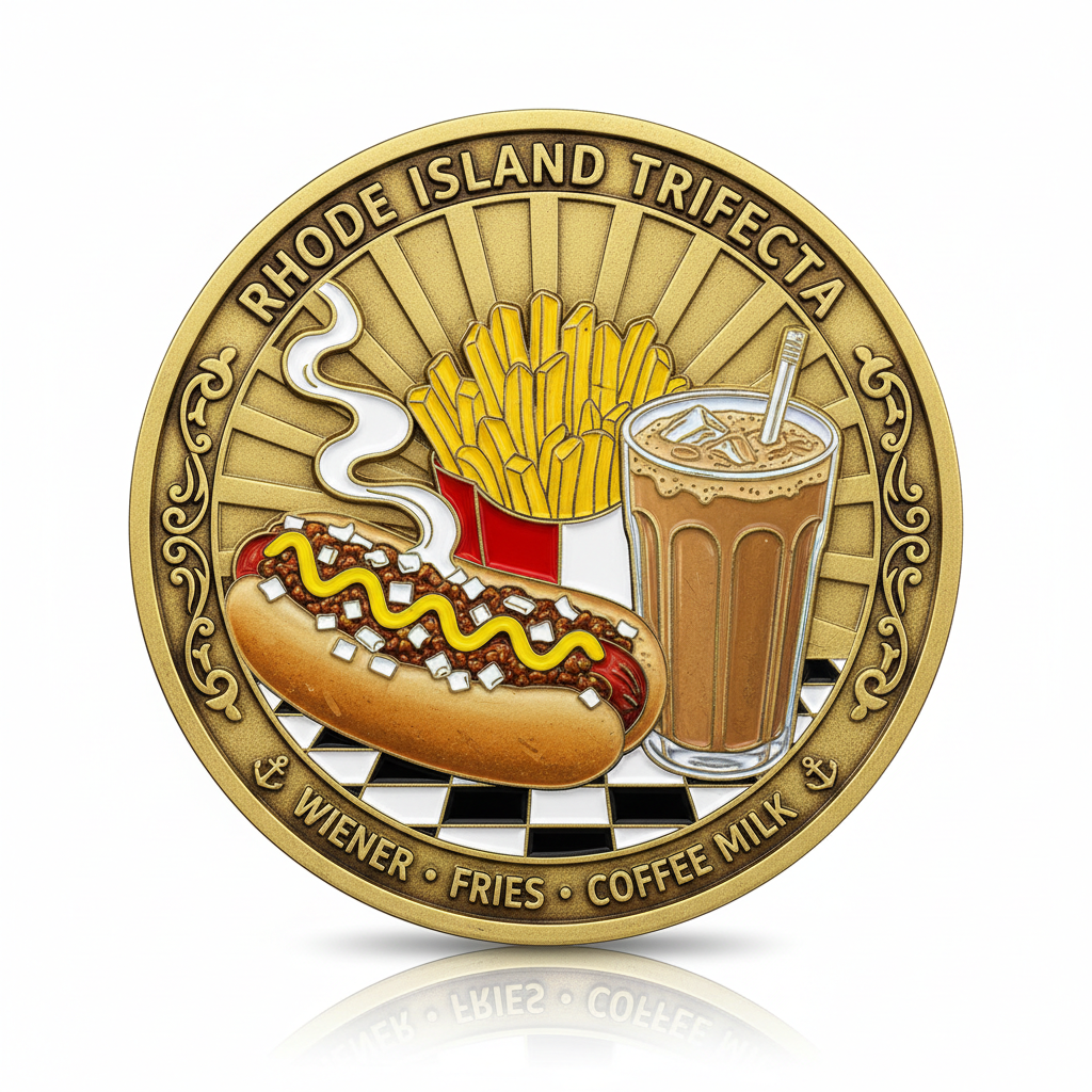 Rhode Island Trifecta - Wiener Fries Coffee Milk Coin