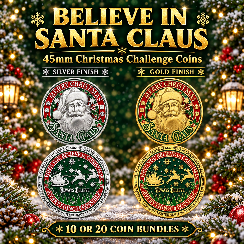 Silver and gold Santa Claus coin combo picture