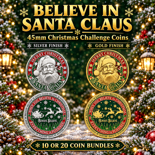 Silver and gold Santa Claus coin combo picture