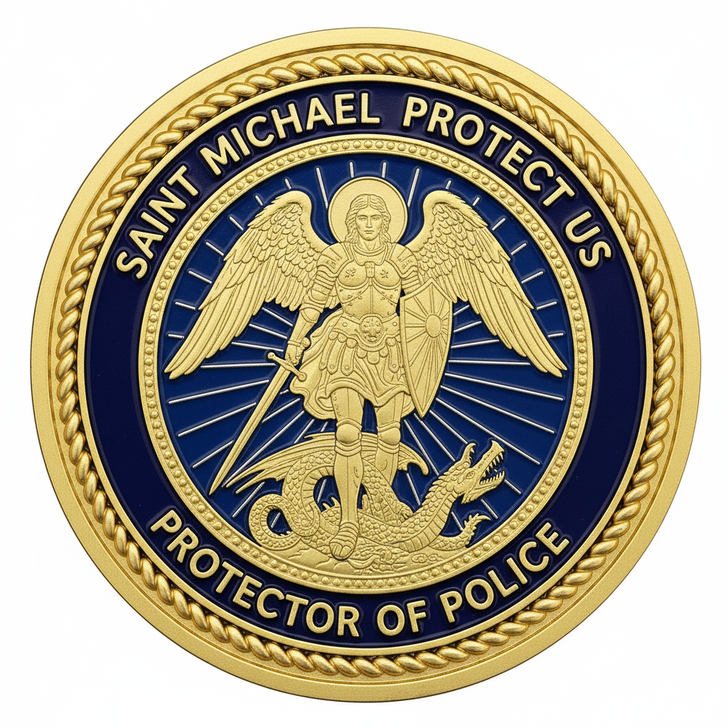 St. Michael Police Coin Rear