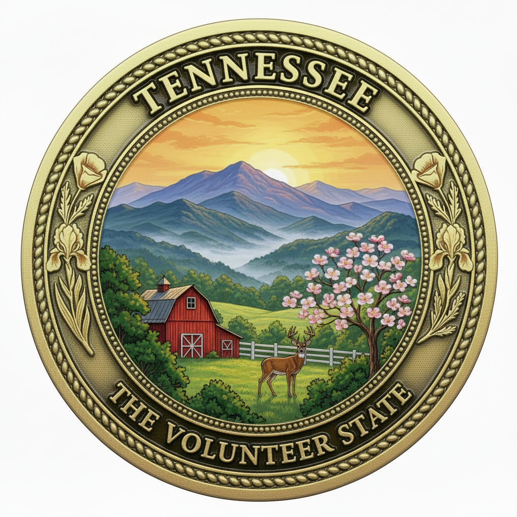 Tennessee — The Volunteer State Challenge Coin